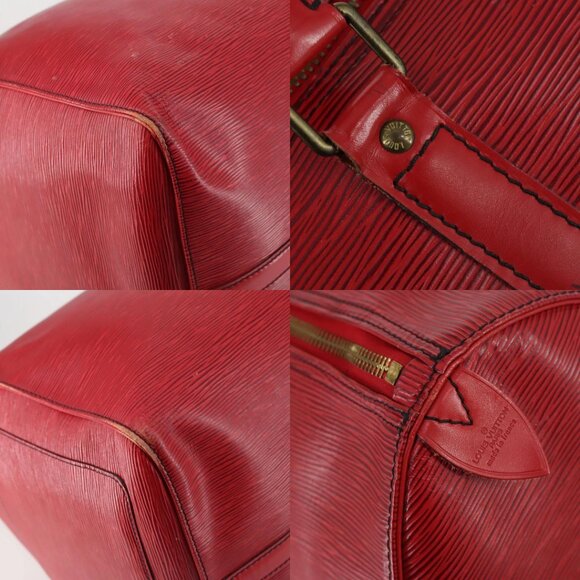 LOUIS VUITTON Epi Keepall 60 Boston Bag Red M42947 LV Auth 148138 - Picture 16 of 16